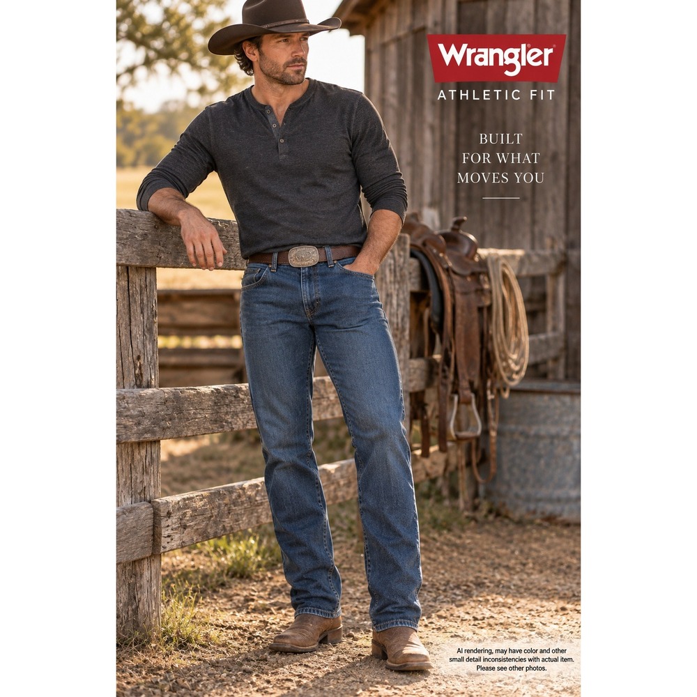 Wrangler 29x29 Athletic Fit Jeans Blue Denim Modern Cowboy Western Workwear